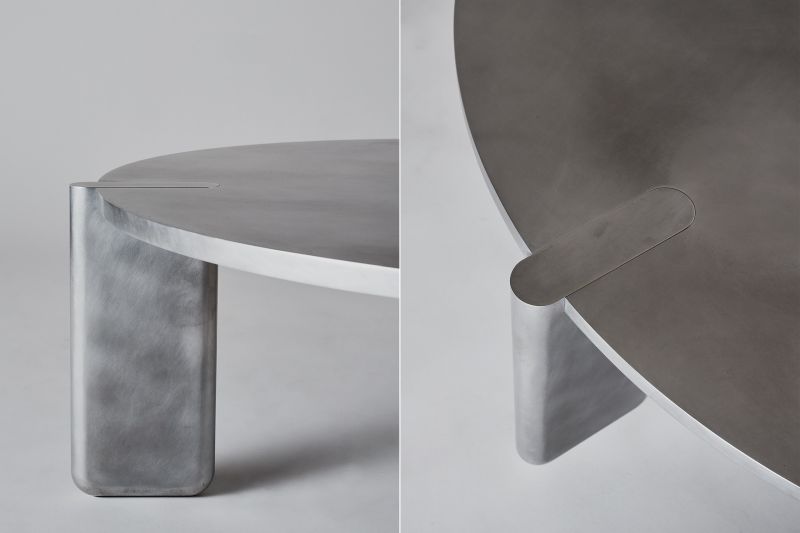 Pelle Designs’s DVN Table is made of Thin Aluminum Pieces 