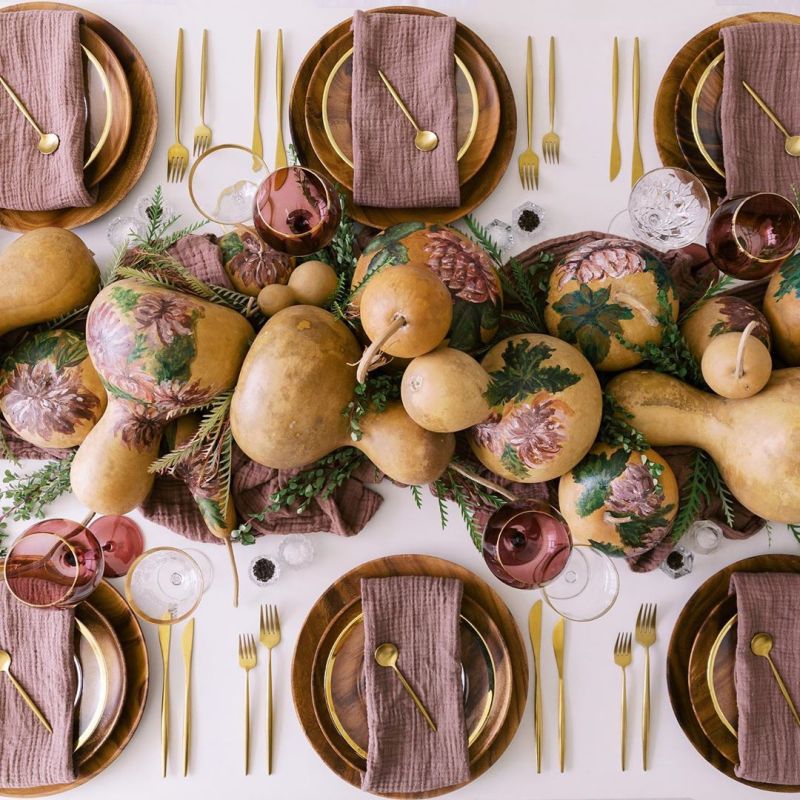 Thanksgiving Tablescape gourds  