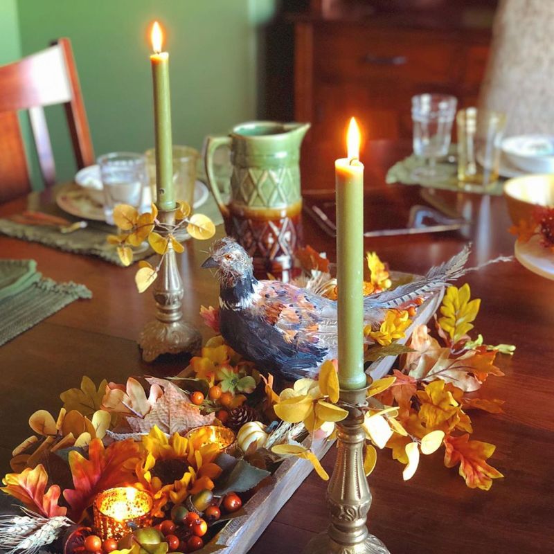 Thanksgiving Table Décor with candles  