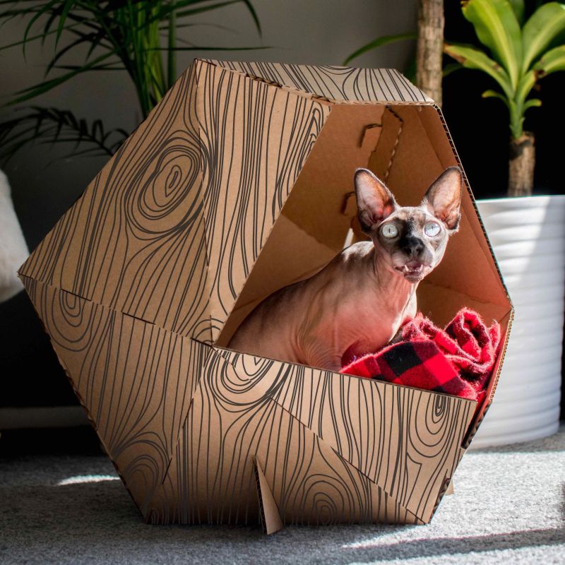 These DIY Cardboard Pet Homes in Unique Shapes will Suit any Interior Style