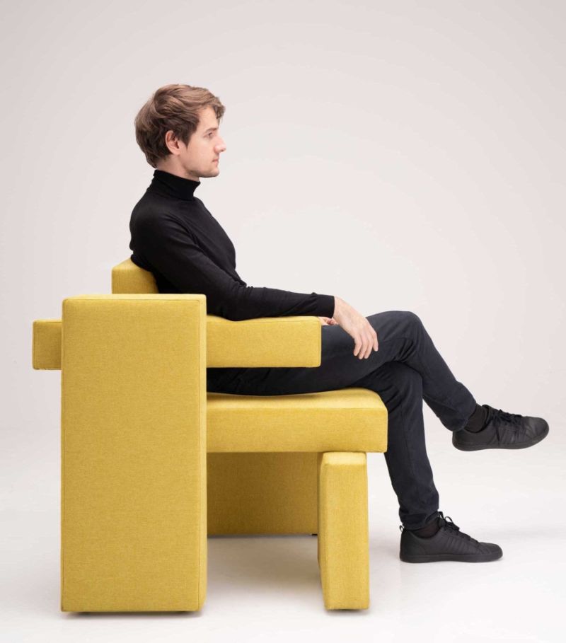 Yellow Brick Chair by Sivak & Partners Boasts Abstract Design 