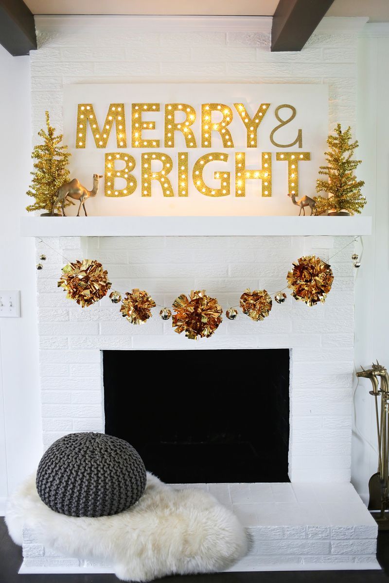 DIY Christmas Garland tinsel and mylar