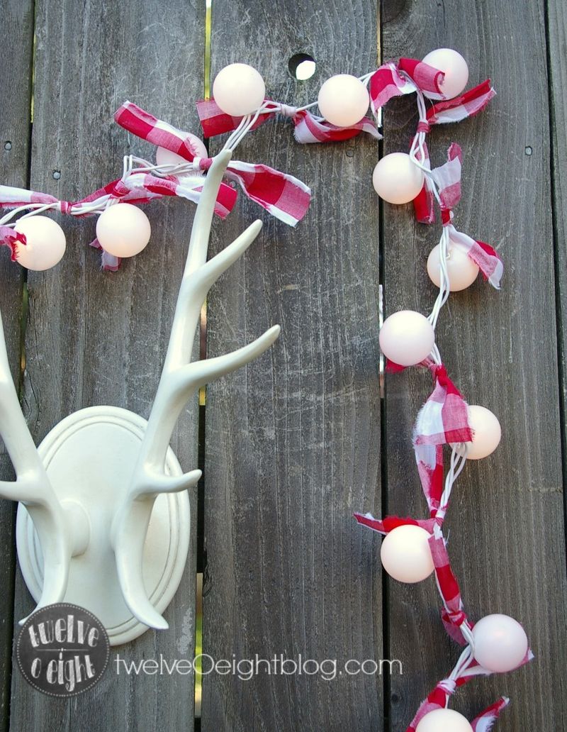 DIY Christmas garland from light strings