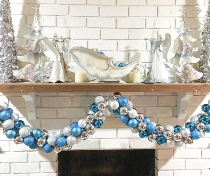 DIY garland from Christmas ornaments