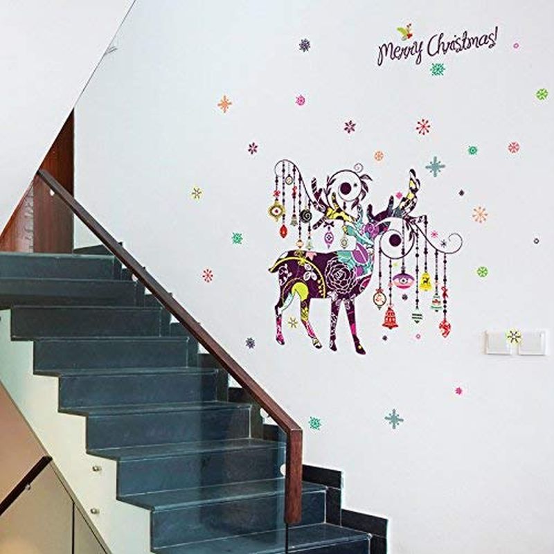 Elk-themed Christmas wall decals