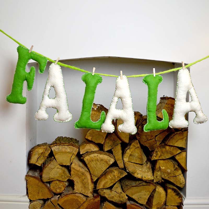 Felt letters garland for christmas decor