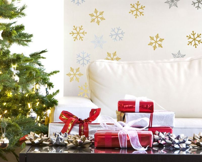 Large snowflake Christmas wall decals