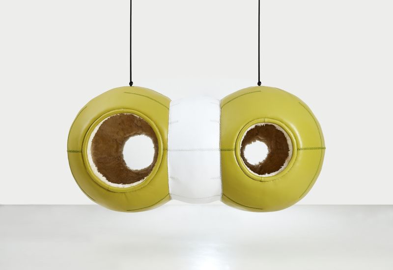 Porky Hefer’s Molecules Leather Hanging Pods at Design Miami 2019