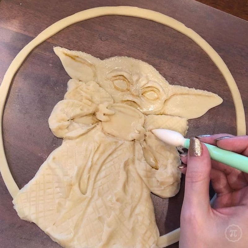 Self-Taught Baker Made Adorable Baby Yoda Pie for Holiday Season