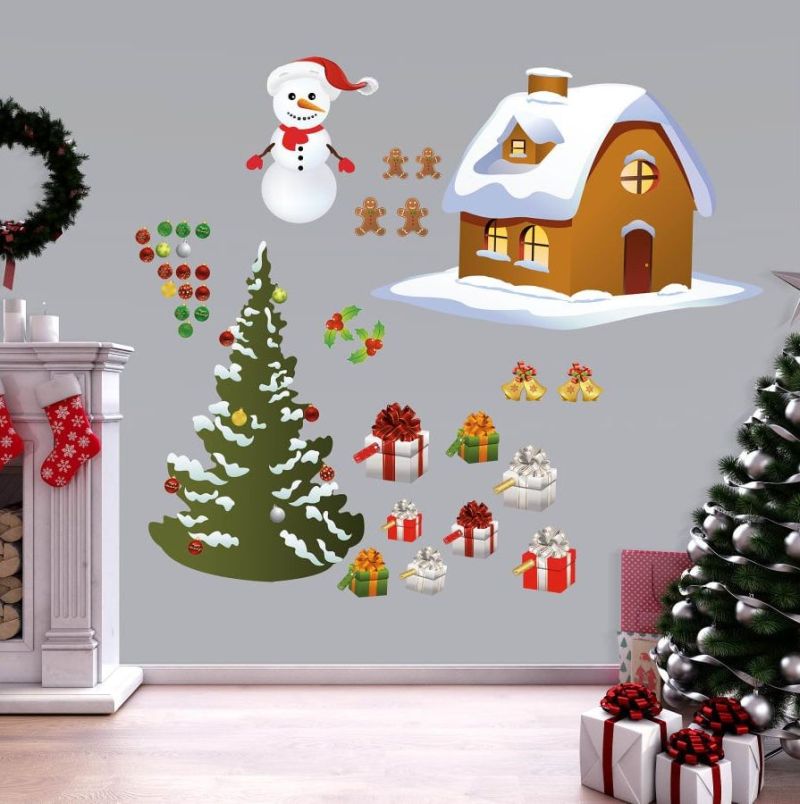 Set of different Christmas wall decals
