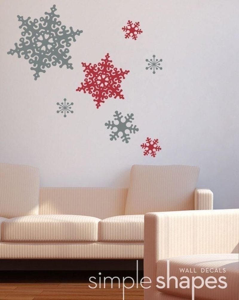 large snowflake Christmas wall decals