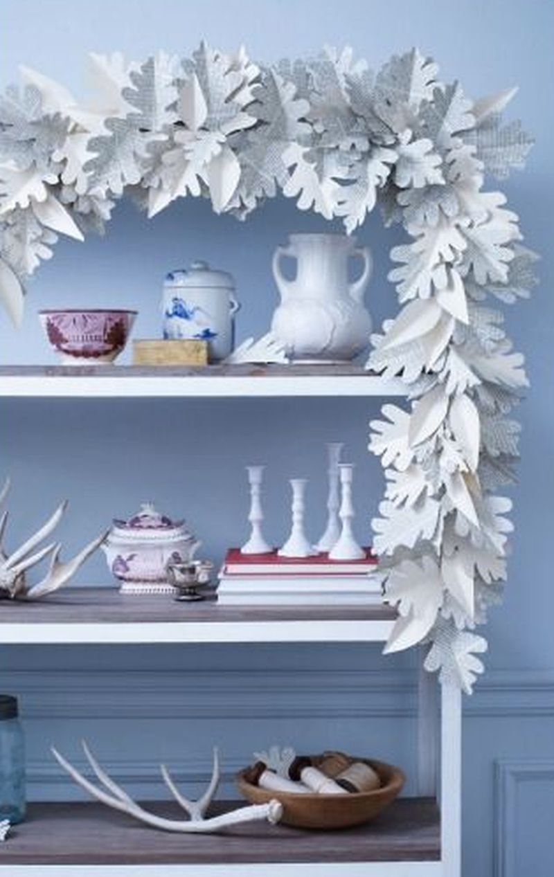 paper doily DIY Christmas garland