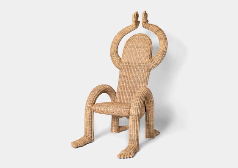 Chris Wolston Designs Nalgona Wicker Chairs in Shape of Humans 