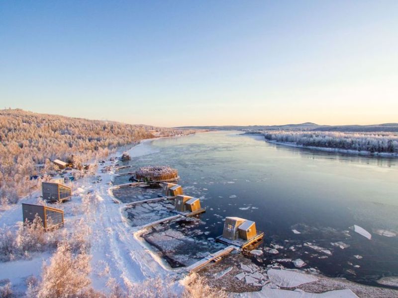 Floating Arctic Bath Hotel & Spa in Swedish Lapland in Now Open 