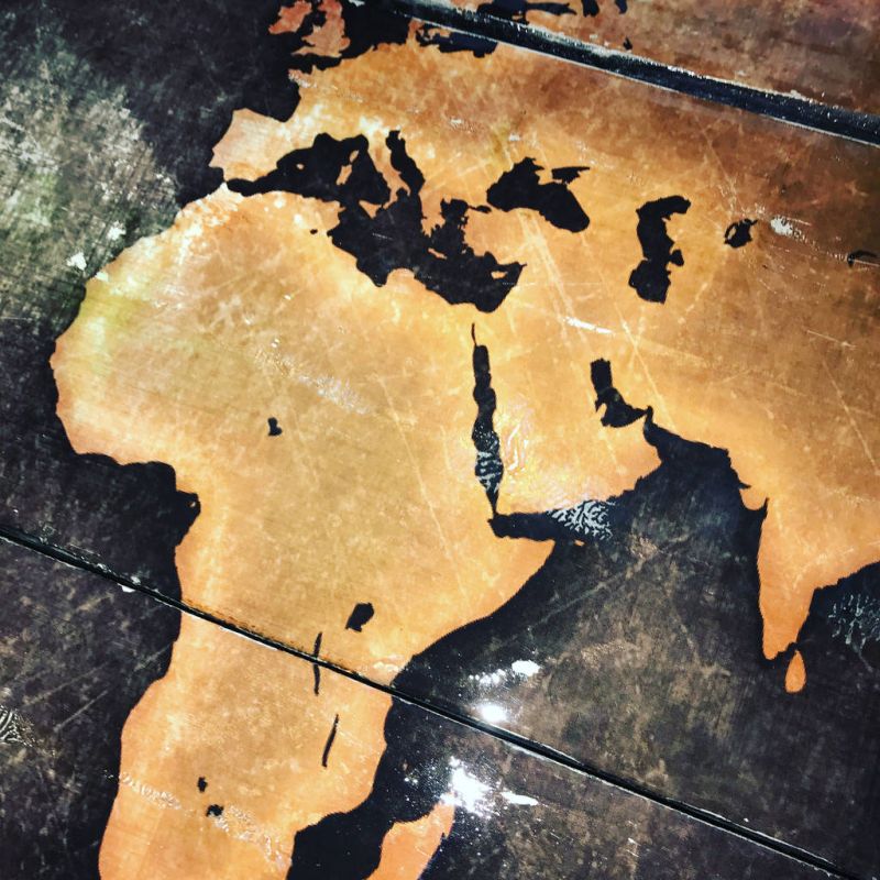 Take Home this Vintage World Map Coffee Table for $1k