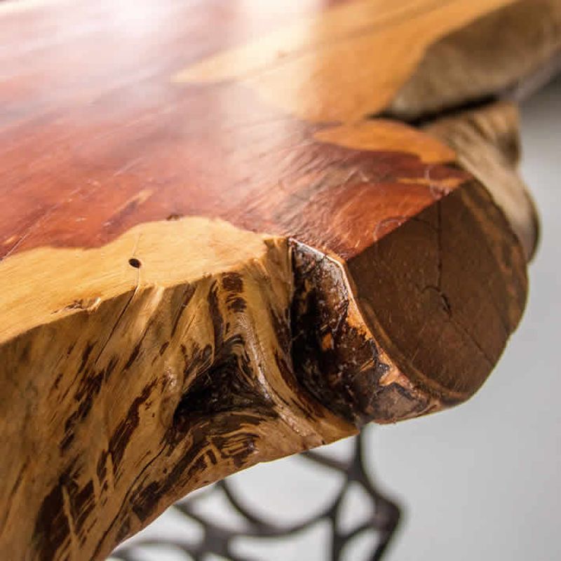 Jonathan Tommey Designs’ Live Edge Entryway Table with Sewing Machine Base 