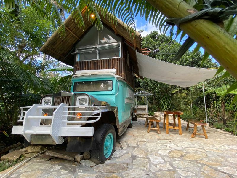 Philippines Man Transforms Old Jeepney into Two-Story Mobile Home 