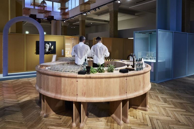 This Circular Bar is Made from Dyed American Red Oak