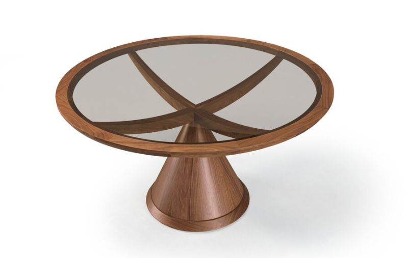 Vasco Table by Wewood Boasts Round Shape and Conical Pedestal Base