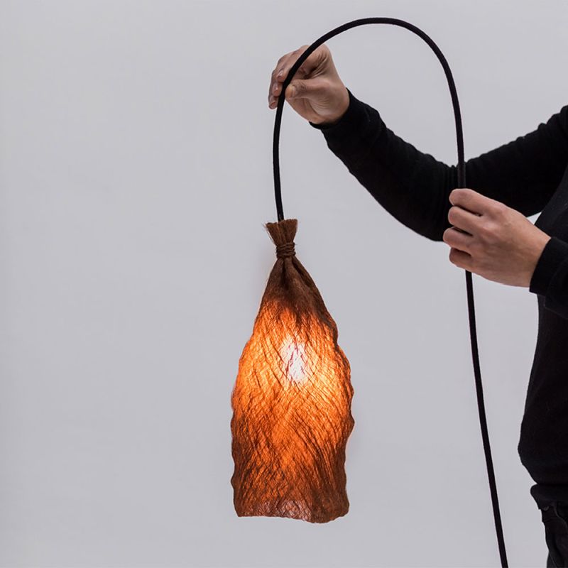 Couro Lamps Designed by Cecilia Ferrero are Made of Palm Leaves 
