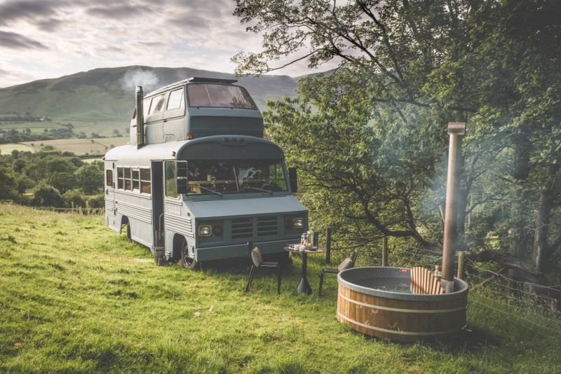 Hinterlandes Converted Bus Home in Cumbria, UK can be Rented for $160