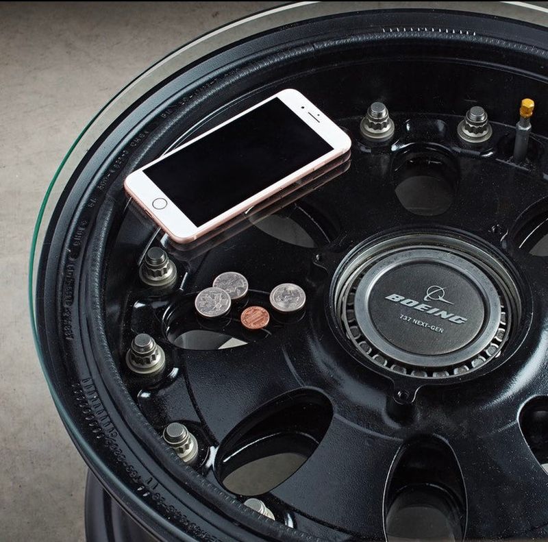 This Coffee Table is Made of a Boeing 737 Main Wheel