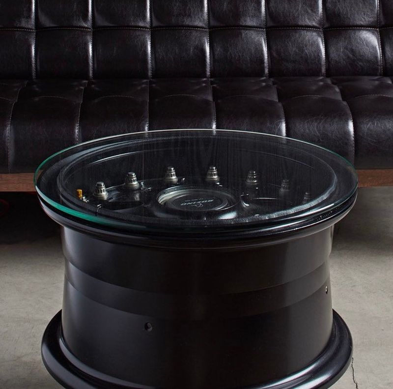 This Coffee Table is Made of a Boeing 737 Main Wheel